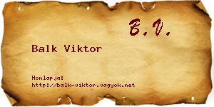 Balk Viktor névjegykártya